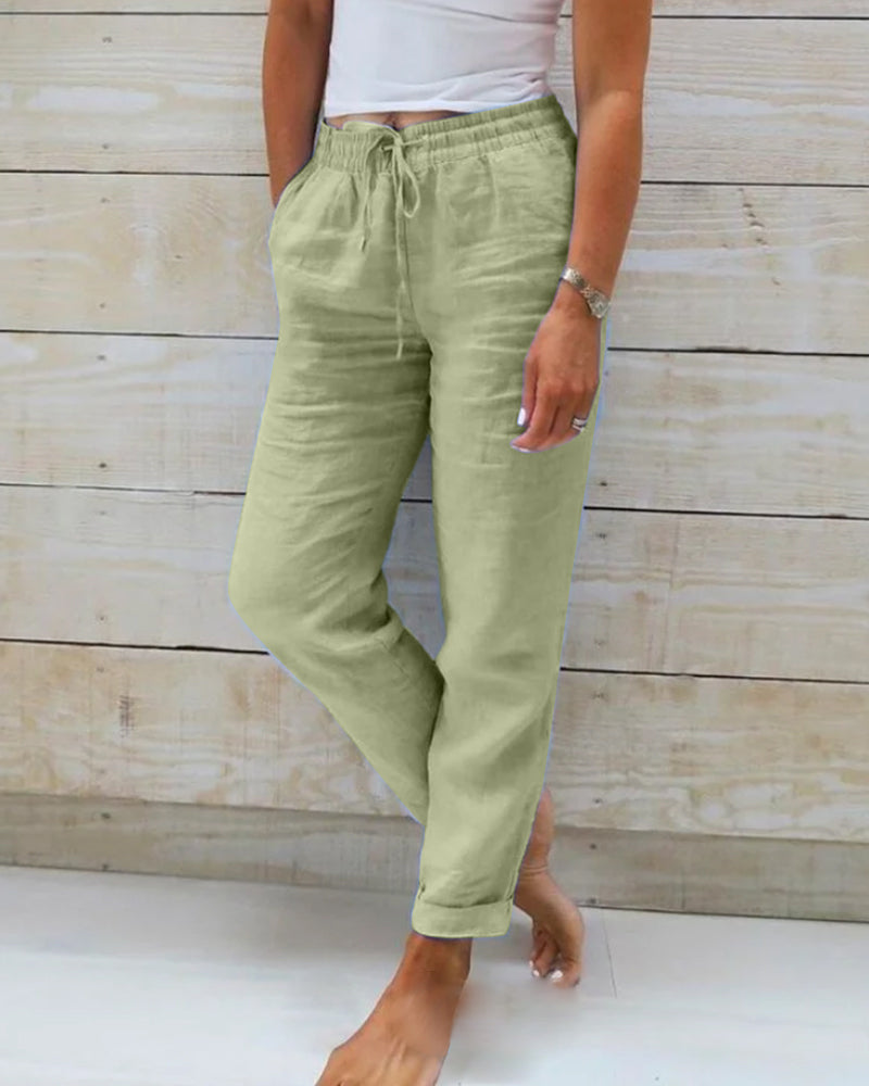 Allison - Luxe Katoen-Linnen Tailored Broek