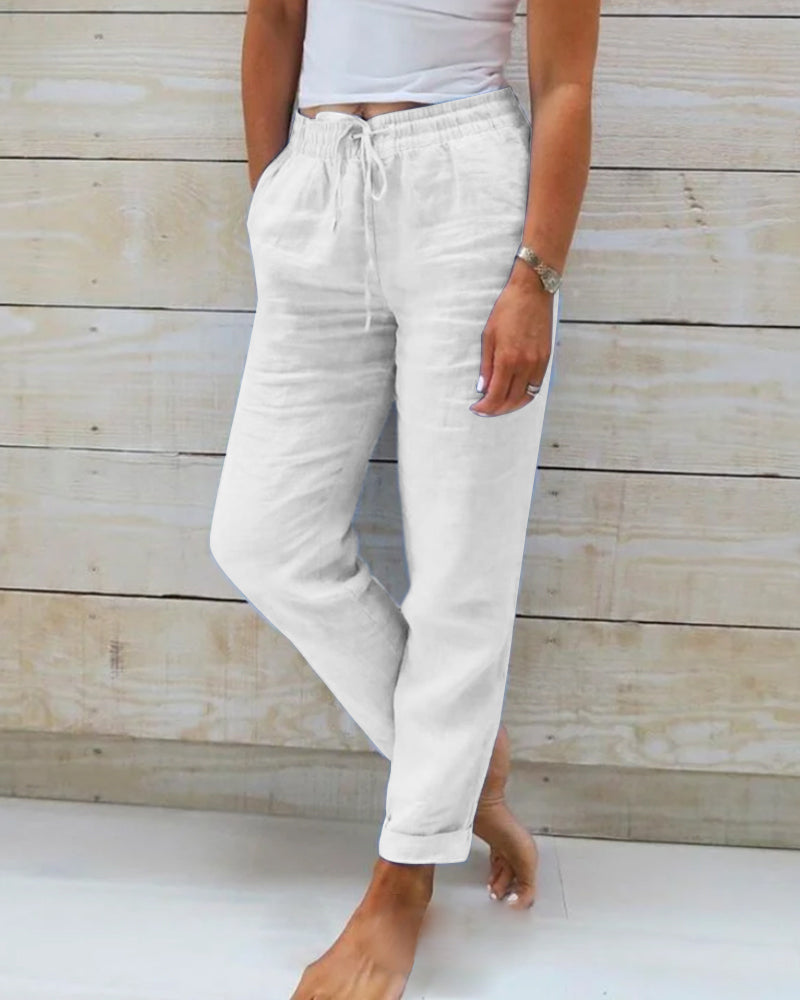 Allison - Luxe Katoen-Linnen Tailored Broek