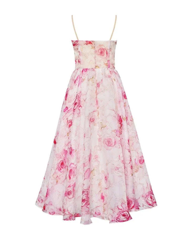 Emilia - Elegante Gedrukte Strapless Jurk