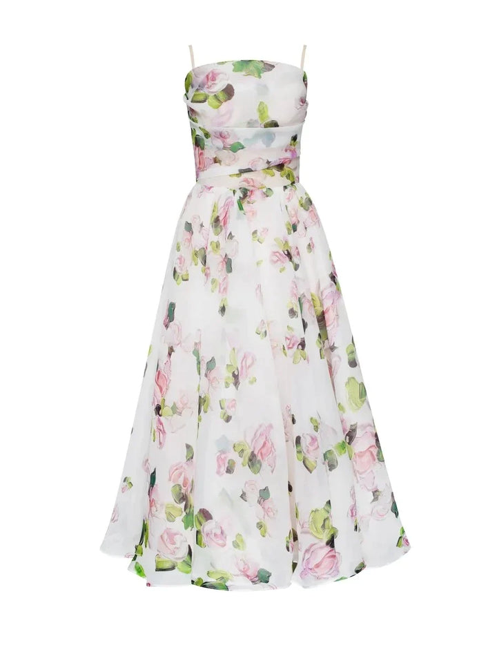 Emilia - Elegante Gedrukte Strapless Jurk