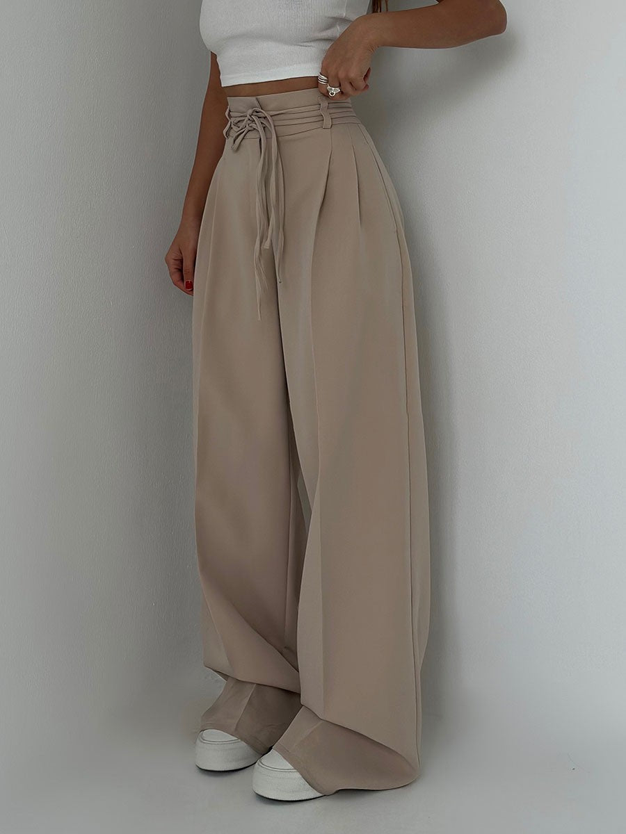 Josephine - Hoge Taille Broek met Brede Pijpen