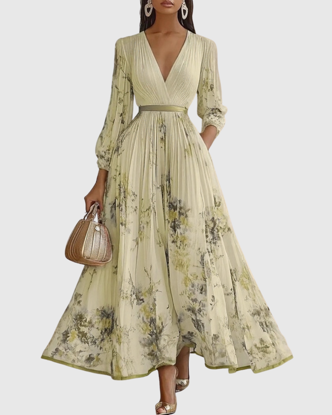 Siena™ | Elegante Plissé Maxi Jurk
