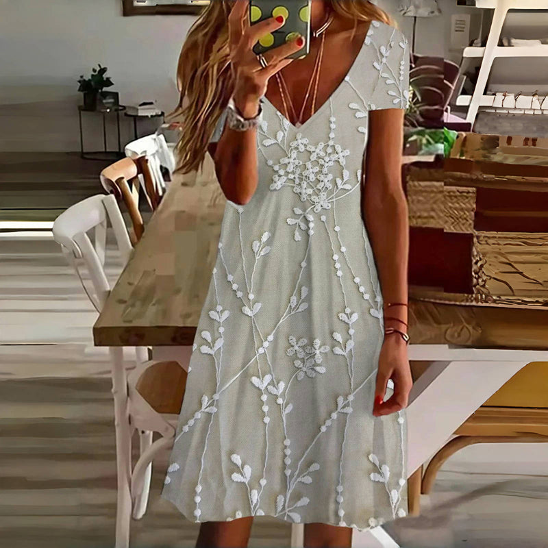 Colette™ - Jurk met Bladerenprint