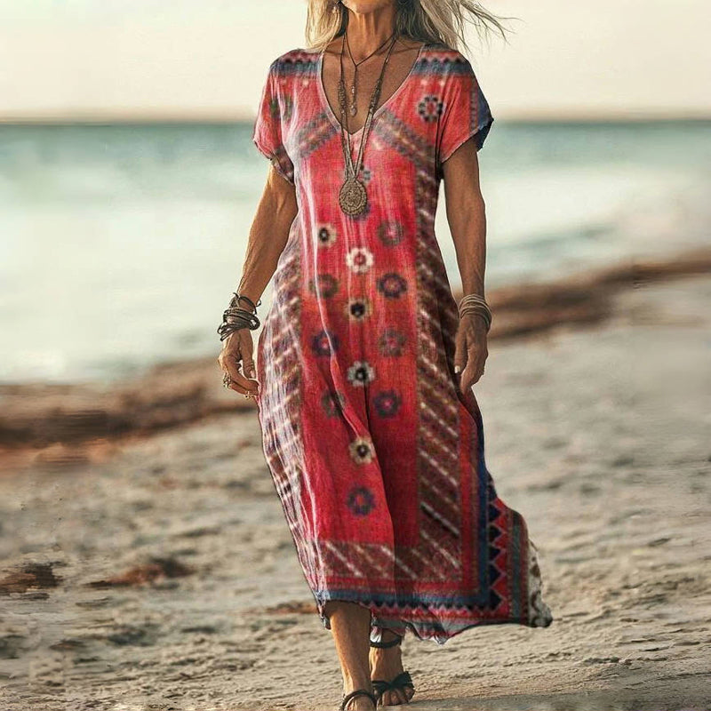 Laurine™ - Etnische Bloemenjurk