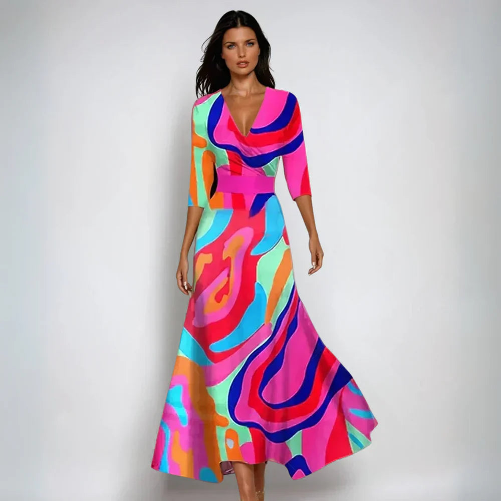Eliana™ | Elegante Bloemige A-Lijn Jurk