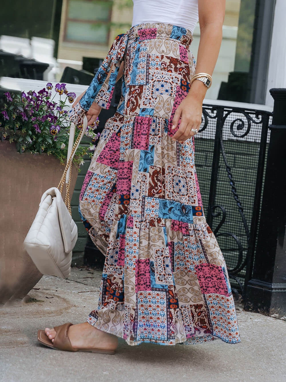 Boheemse hoge taille broek