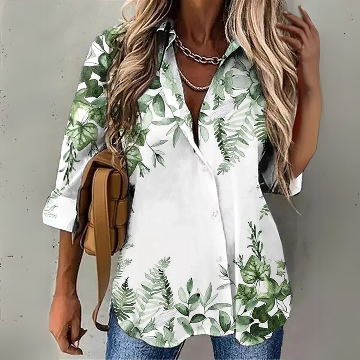 Seraphina™ – Moeiteloze florale elegantie blouse