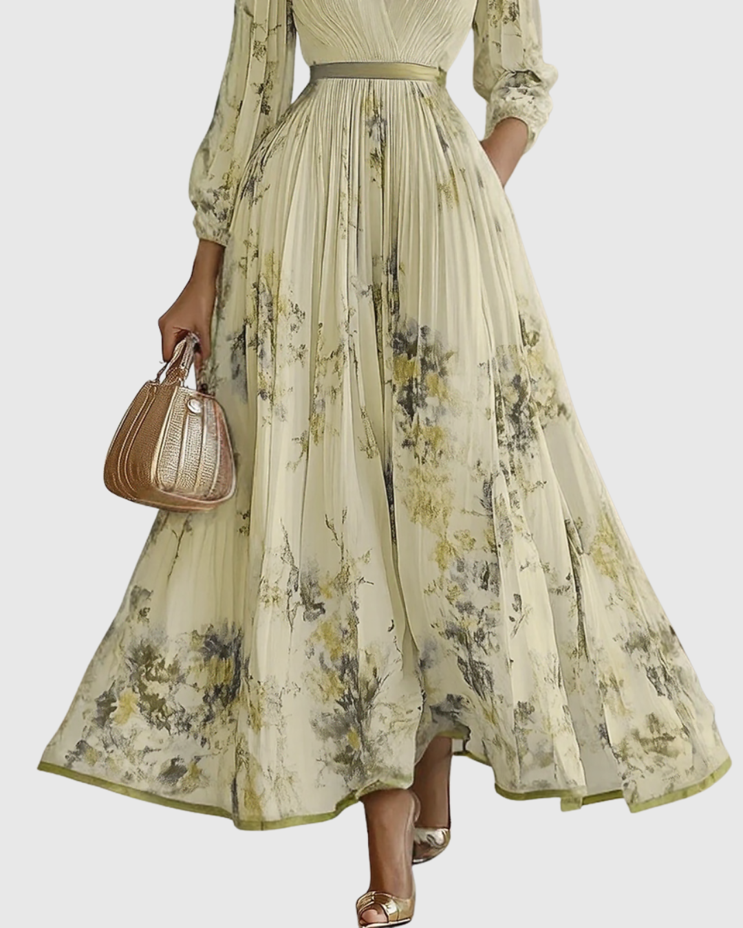 Siena™ | Elegante Plissé Maxi Jurk