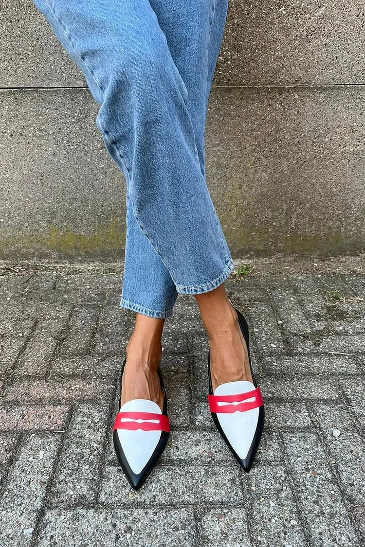 Lena™ | Twee-kleurige Puntige Comfort Slippers