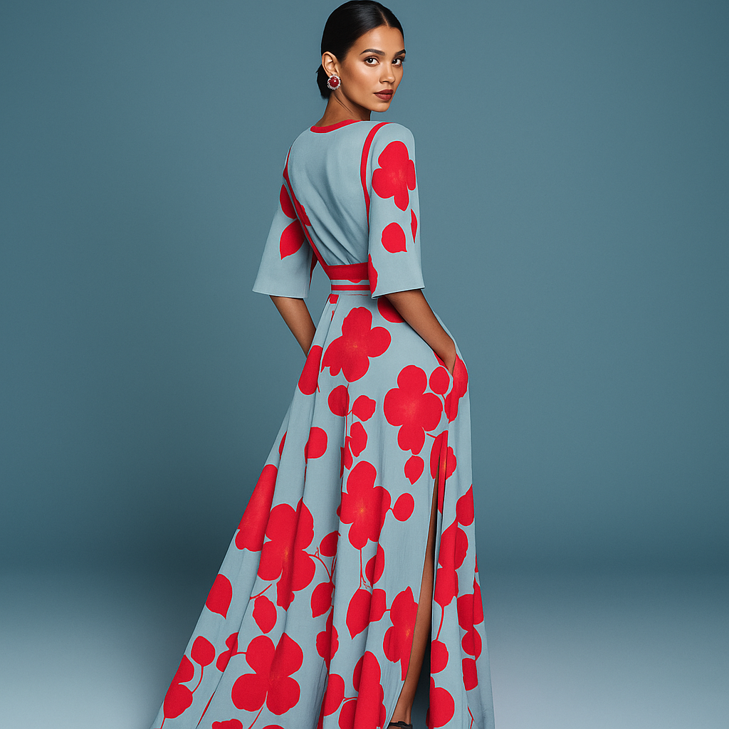 Mila™ | Soepele V-hals Maxi-jurk