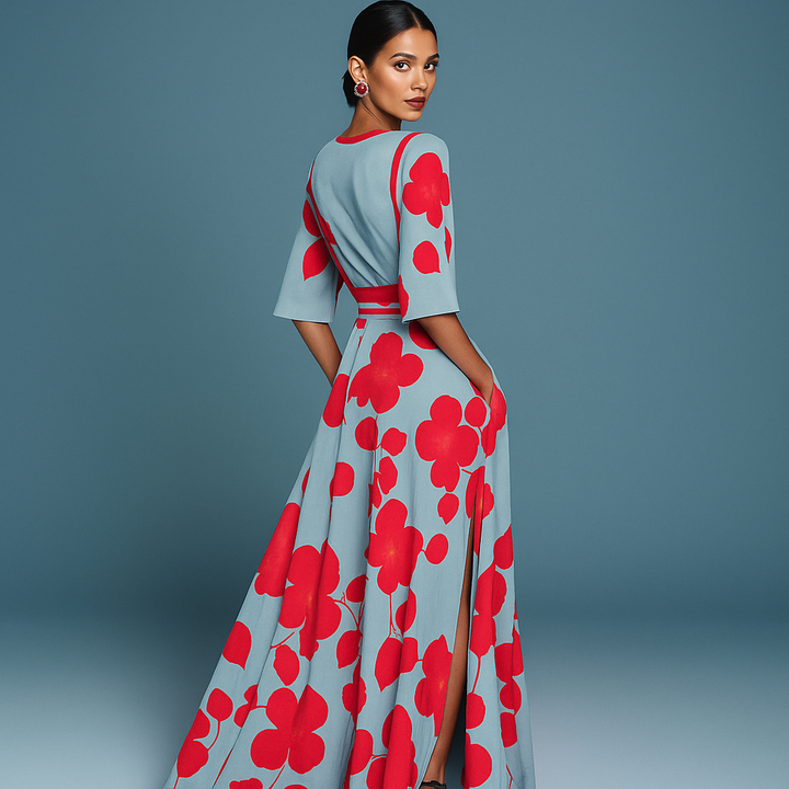 Mila™ | Soepele V-hals Maxi-jurk