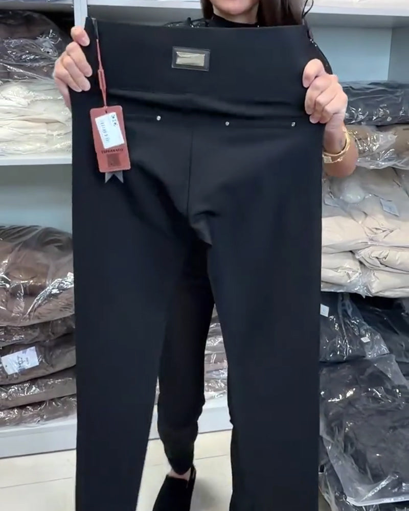 Elegante Broek met Touwtjes en Elastische Taille