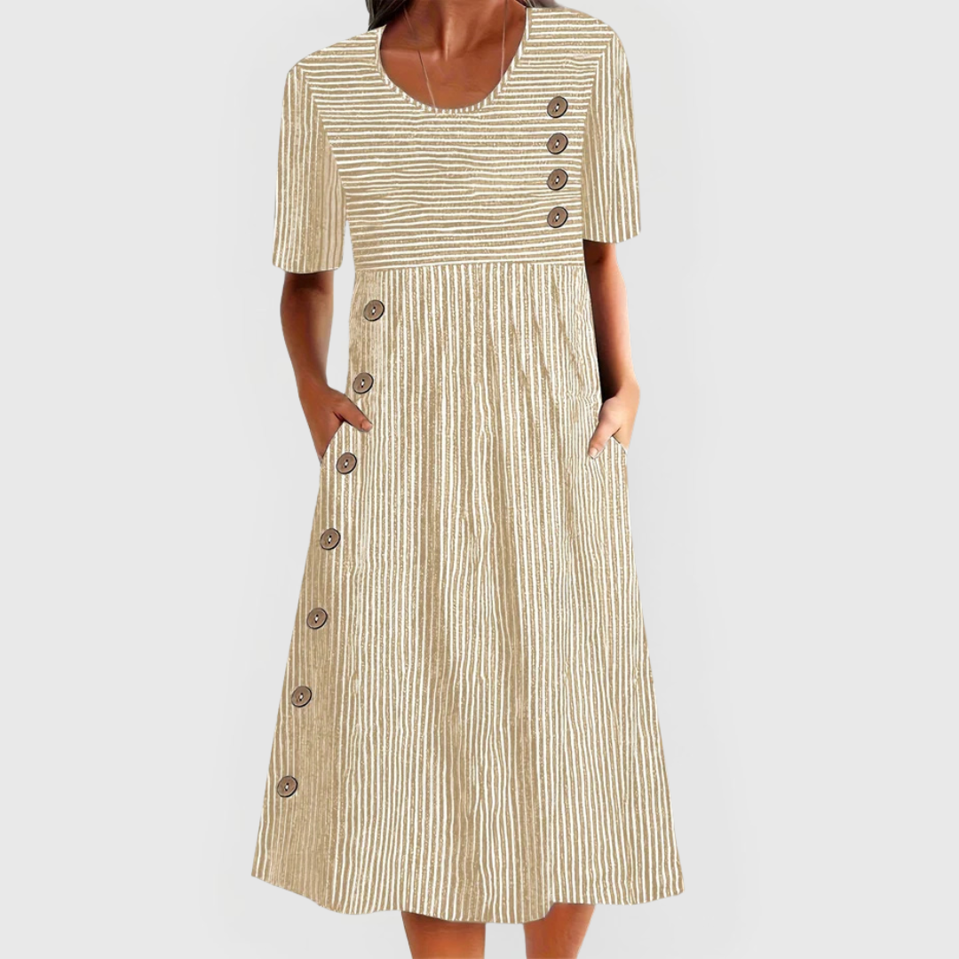 Jovie™ Gestreepte Midi Jurk