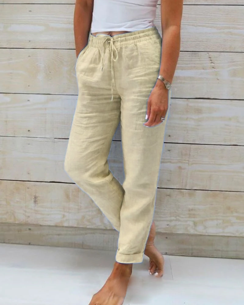 Allison - Luxe Katoen-Linnen Tailored Broek