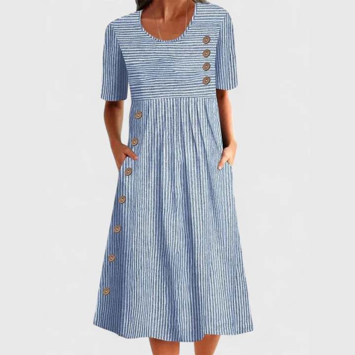 Jovie™ Gestreepte Midi Jurk