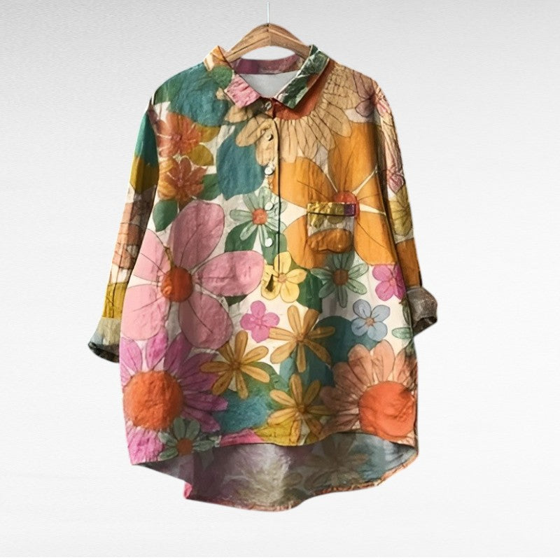 Vrouwelijke™ - Bloemenblouse T-Shirt