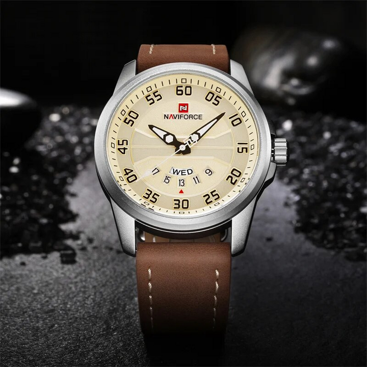 Veelzijdige Kwarts Horloge met Leren Band