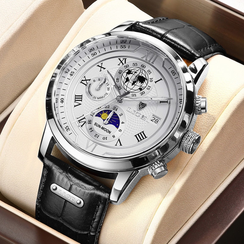 Premium Leren Chronograaf Horloge