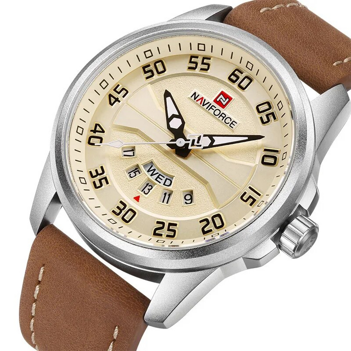 James - Quartz Horloge met Leren Band