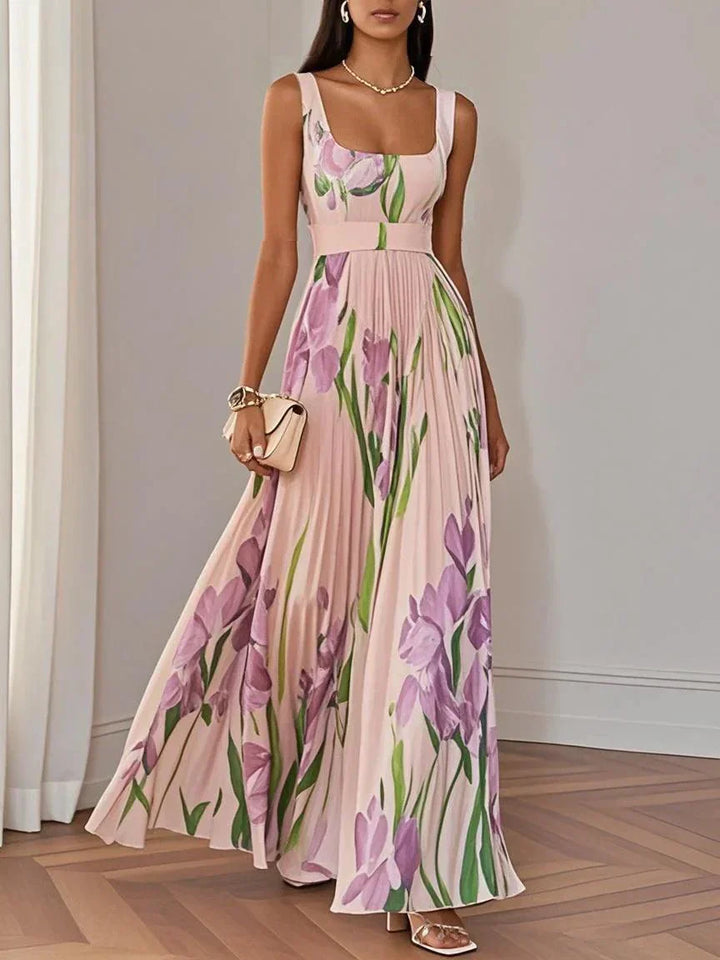 Yara™ | Maxijurk van plissé chiffon