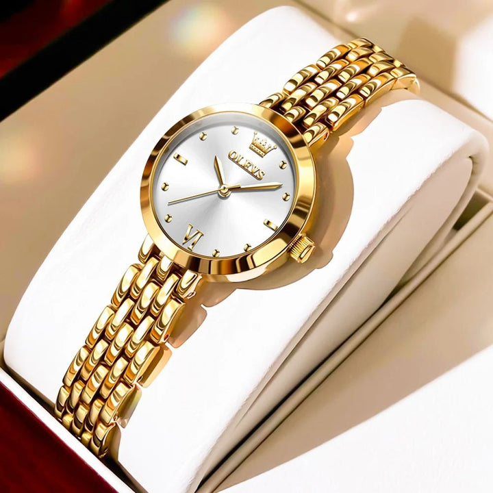 Elegant dames quartz horloge met luxe schakelband