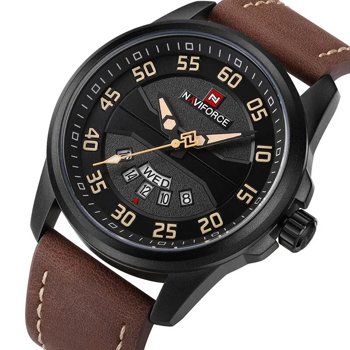Veelzijdige Kwarts Horloge met Leren Band