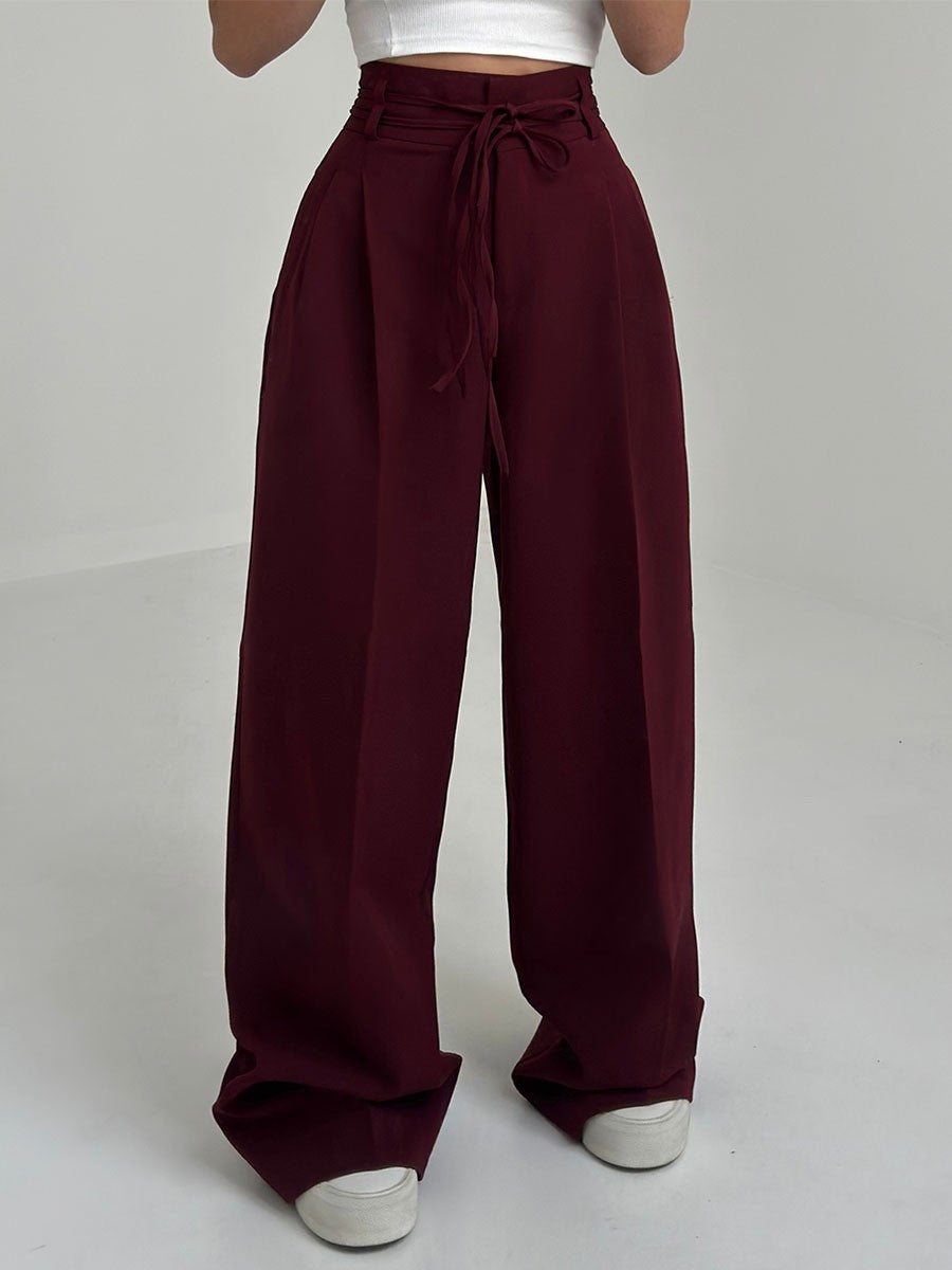 Josephine - Hoge Taille Broek met Brede Pijpen