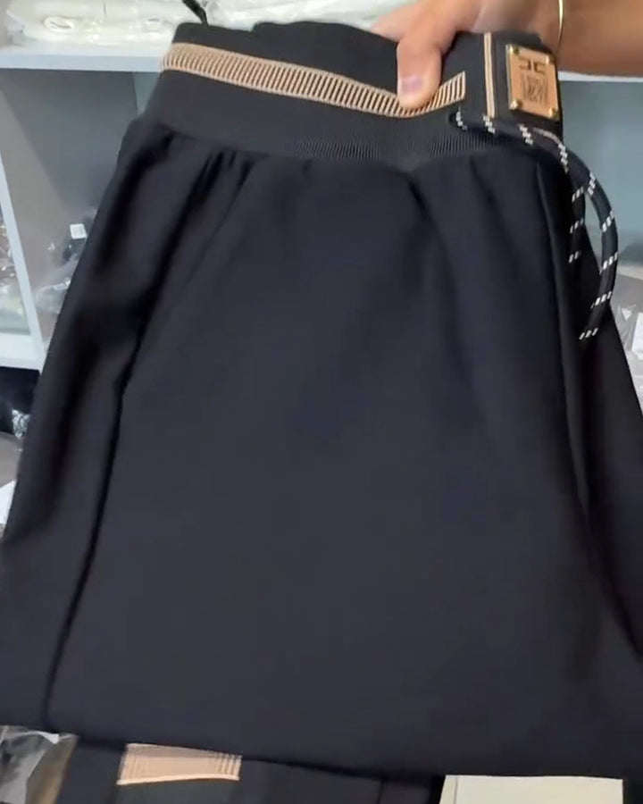 Elegante Broek met Touwtjes en Elastische Taille