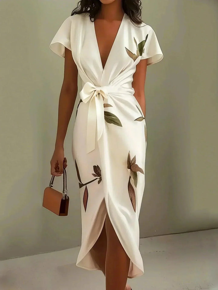 Elin™ | Elegante Wikkeljurk met Bloemenprint