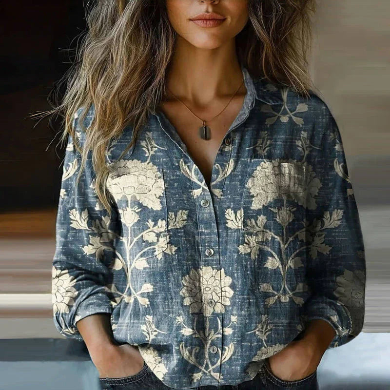 Julia™ - Vintage Blouse met Boheems Patroon