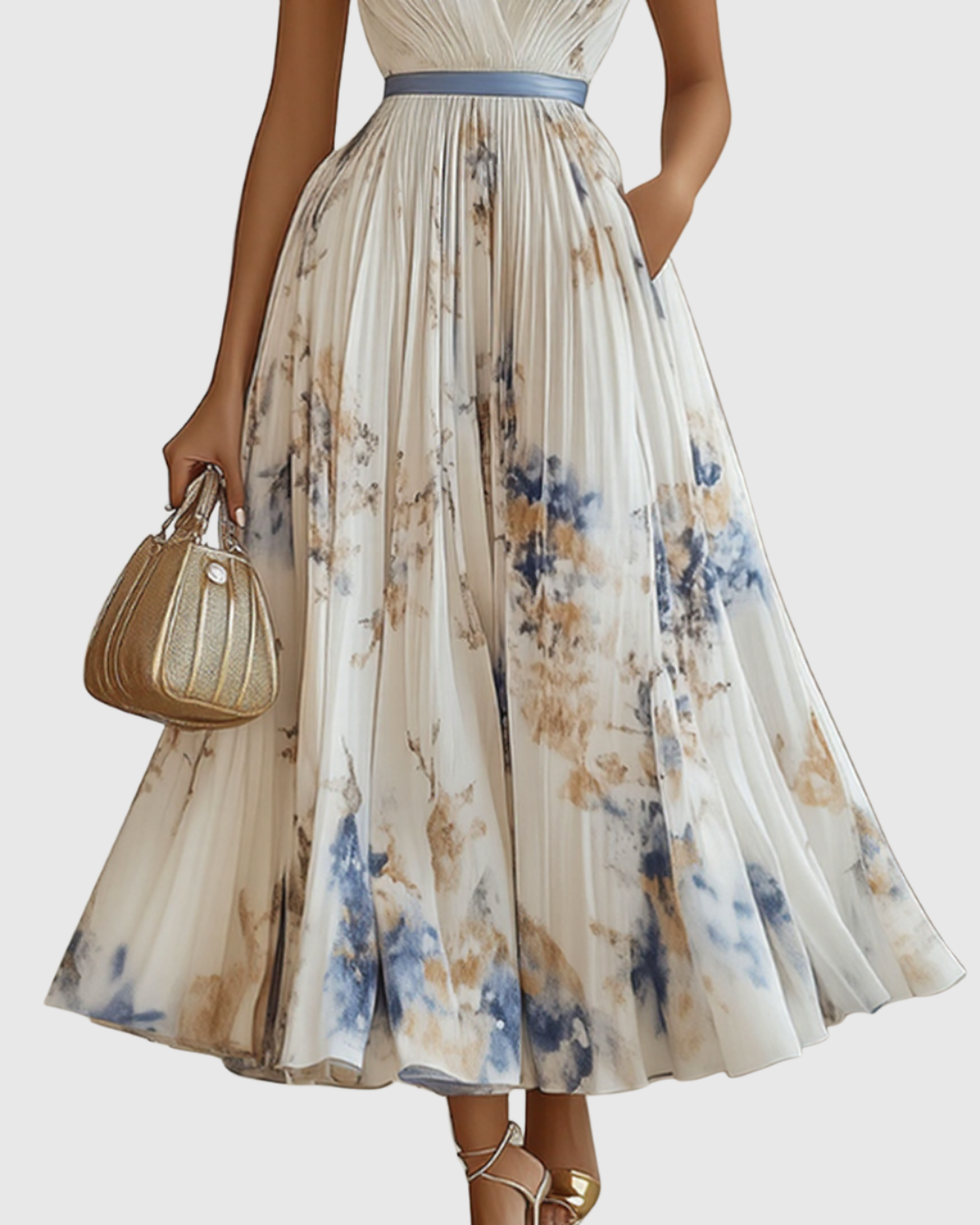 Siena™ | Elegante Plissé Maxi Jurk