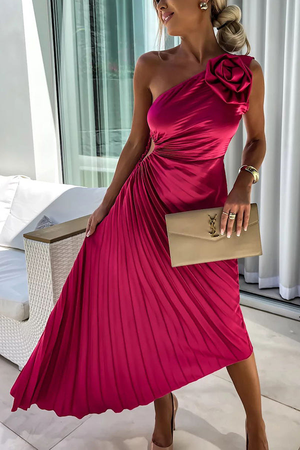 Eya™ | Elegante Bloemen Eén-Schouder Maxi Jurk