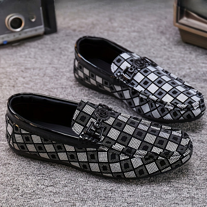 Lars™ – Stijlvolle Geruite PU Lederen Instappers