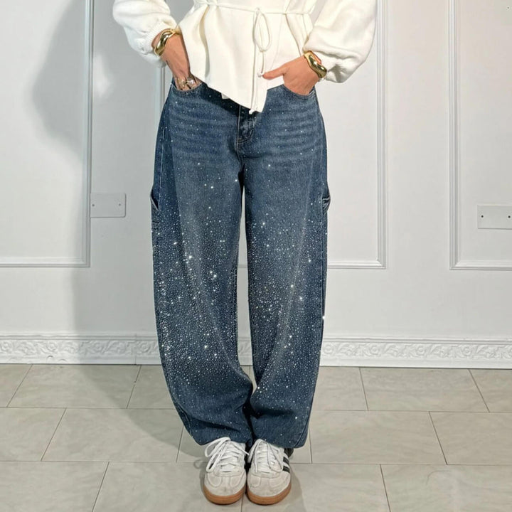 Raphaelle | Trendy Sterren Denim Cargo Broek