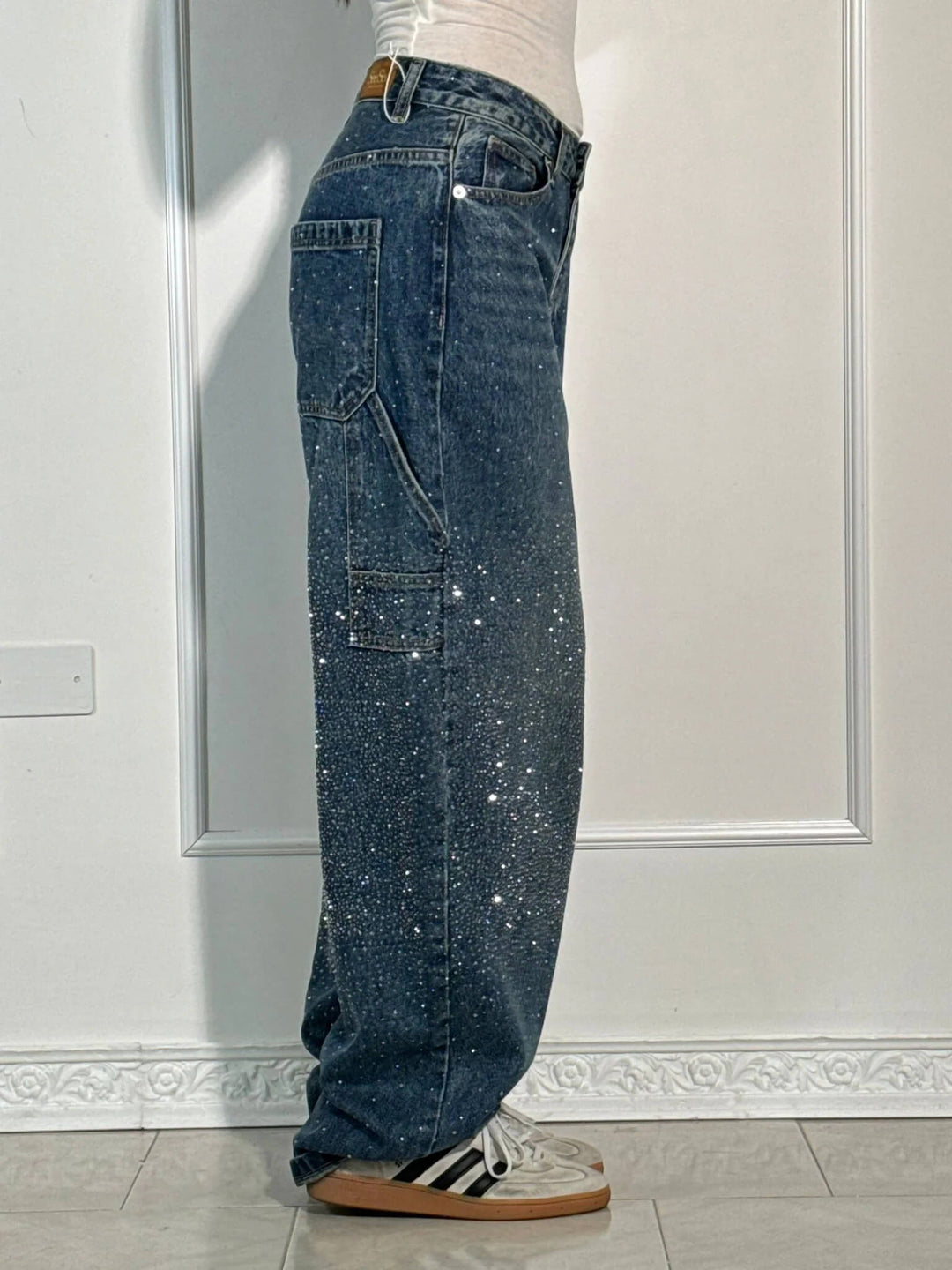 Victoria - Hoge Taille Glitter Jeans
