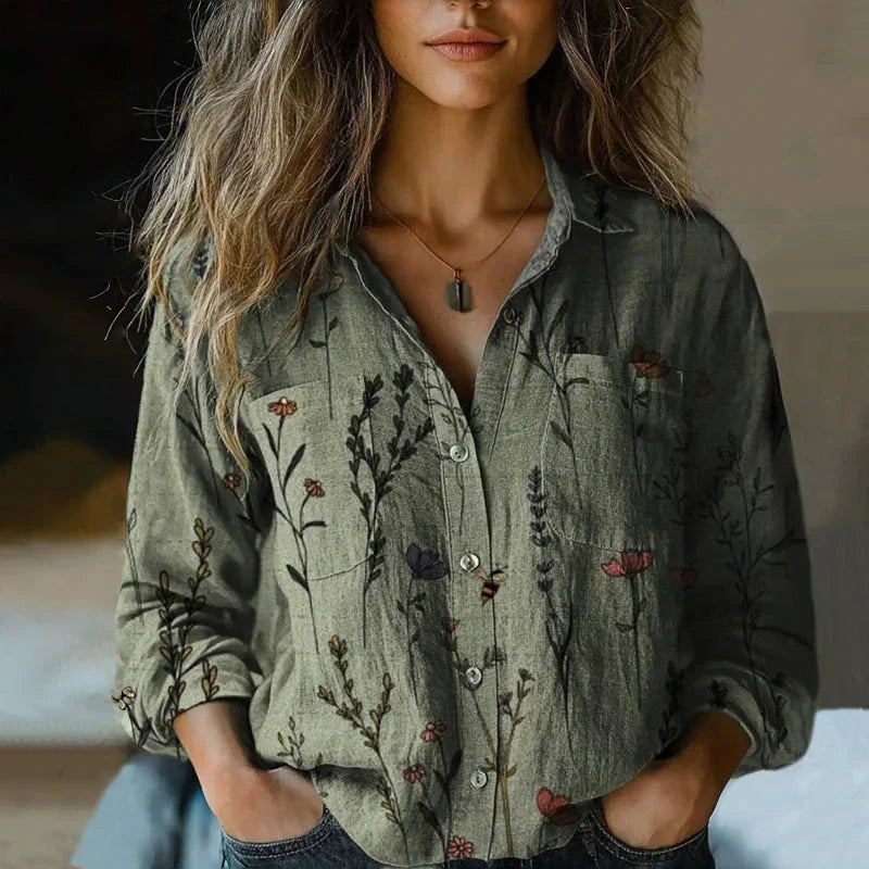 Julia™ - Vintage Blouse met Boheems Patroon