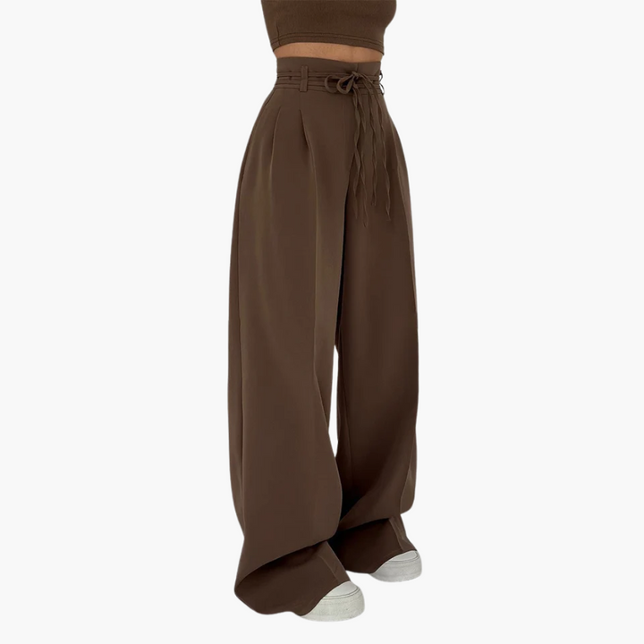 Josephine - Hoge Taille Broek met Brede Pijpen