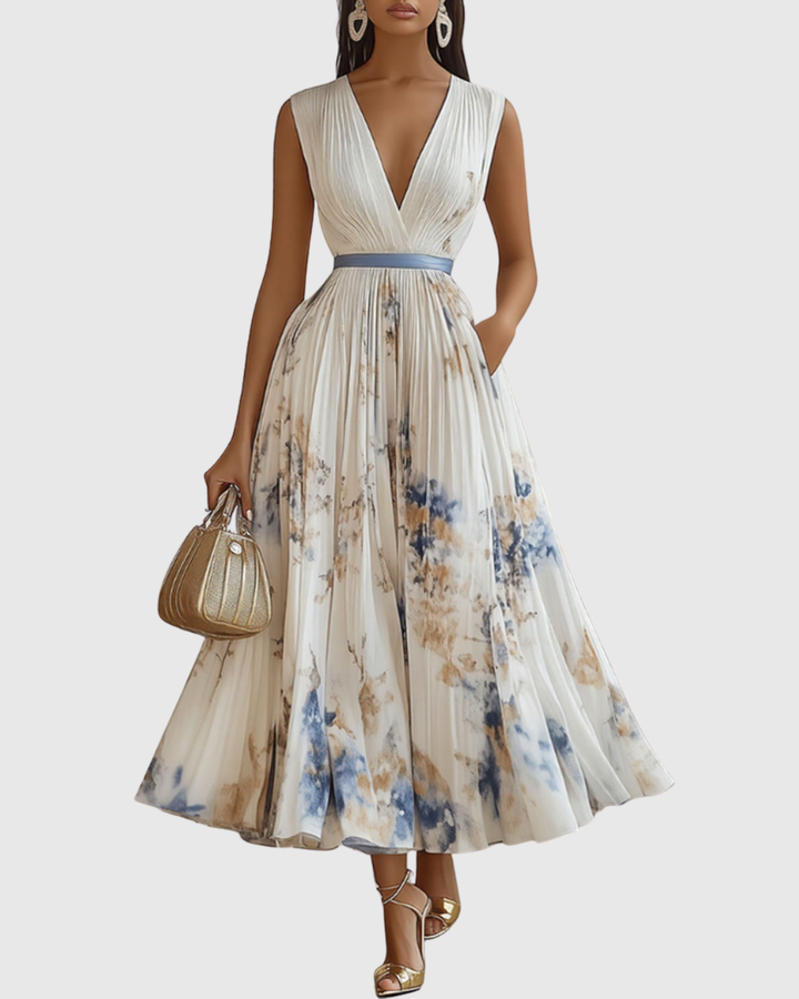 Siena™ | Elegante Plissé Maxi Jurk