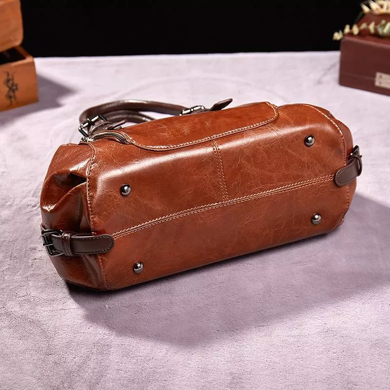 Silke - Luxe Groene Plantaardige Gelooide Leren Tas