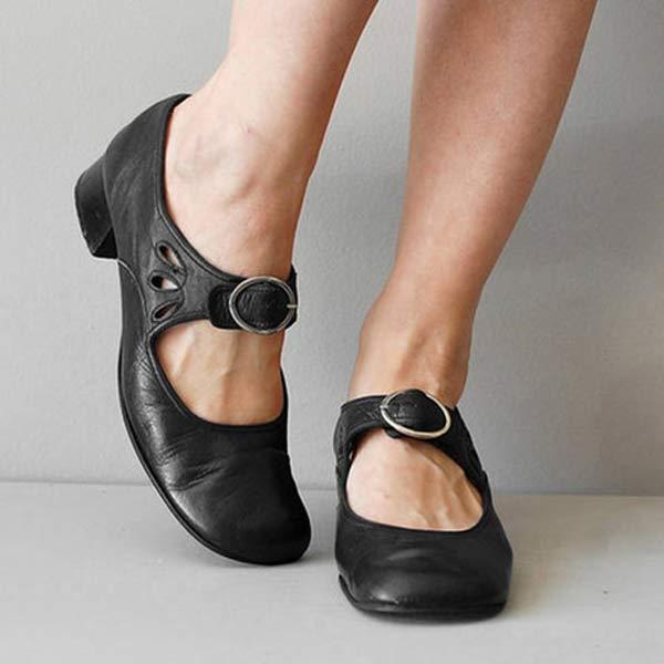 Emma™ - Klassieke Sandalen met Leren Hak