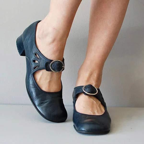 Emma™ - Klassieke Sandalen met Leren Hak