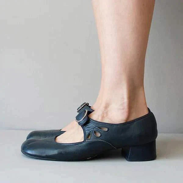 Emma™ - Klassieke Sandalen met Leren Hak