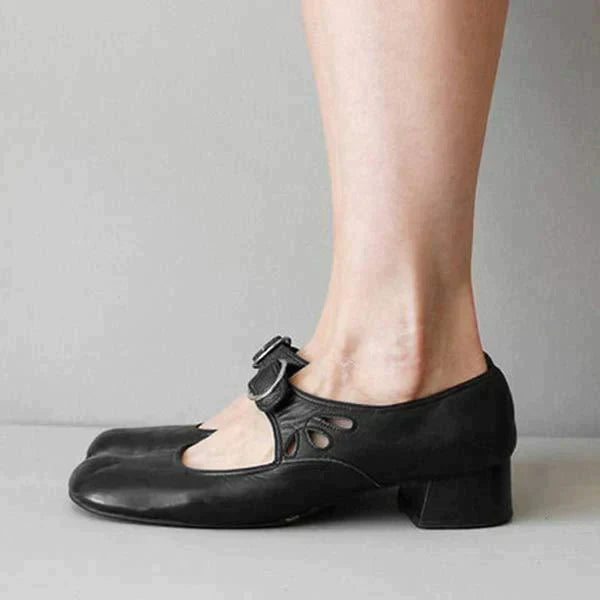 Emma™ - Klassieke Sandalen met Leren Hak