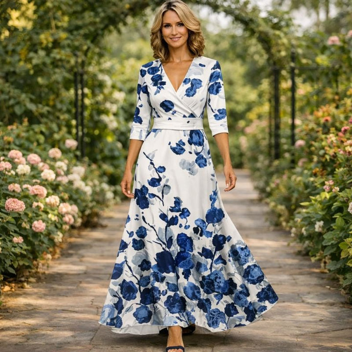 Fleur™ | Elegante Bloemenjurk met V-hals
