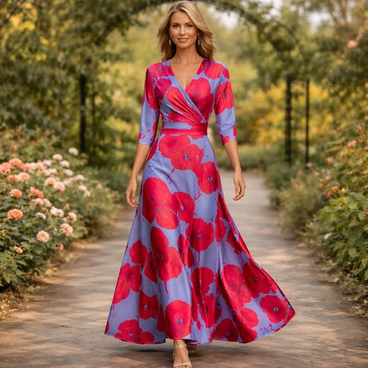 Fleur™ | Elegante Bloemenjurk met V-hals