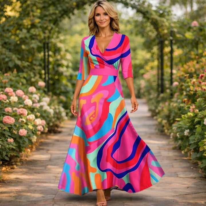 Fleur™ | Elegante Bloemenjurk met V-hals
