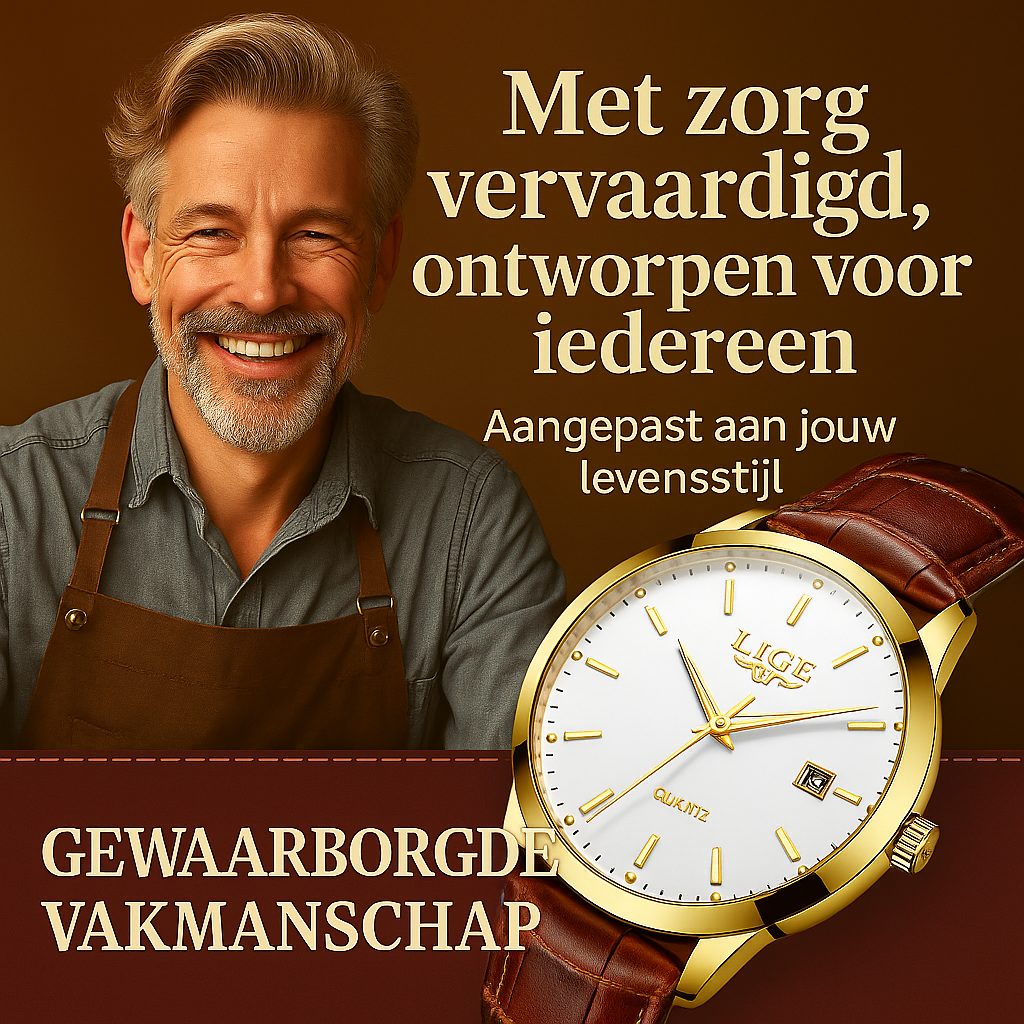 Militair leren horloge