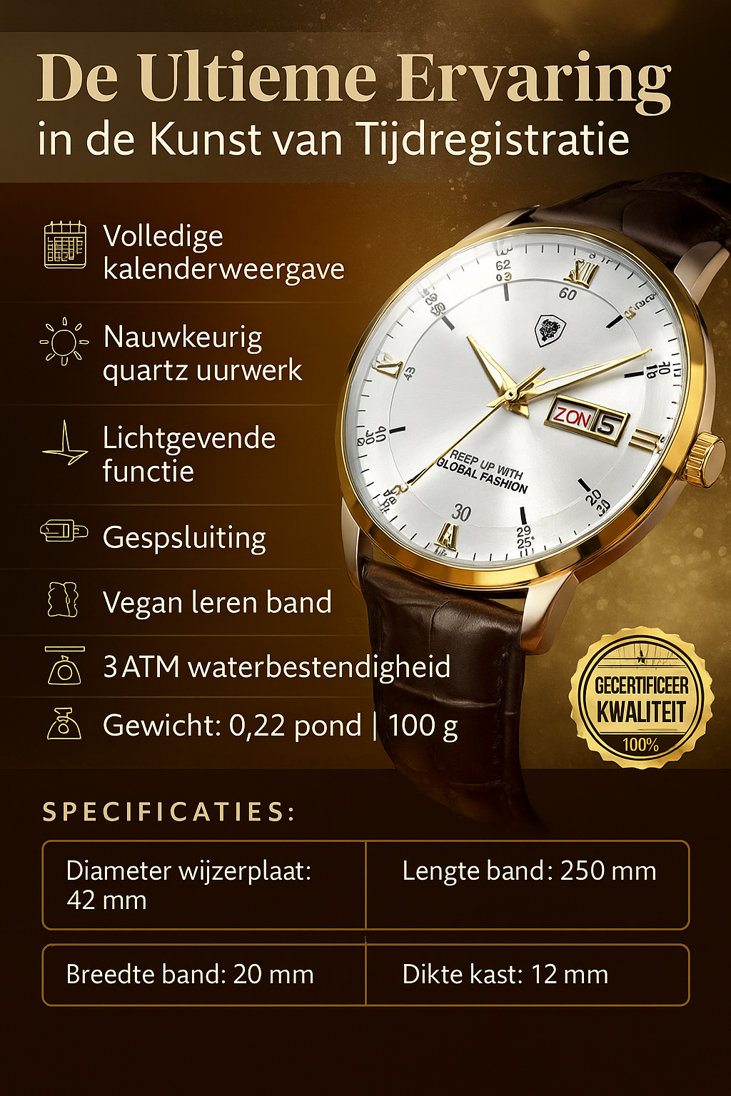 Duurzaam Lichtgevend Herenhorloge