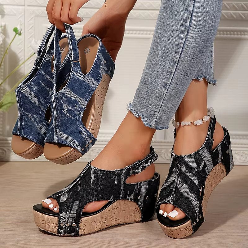 Deni | Wedge Sandalen