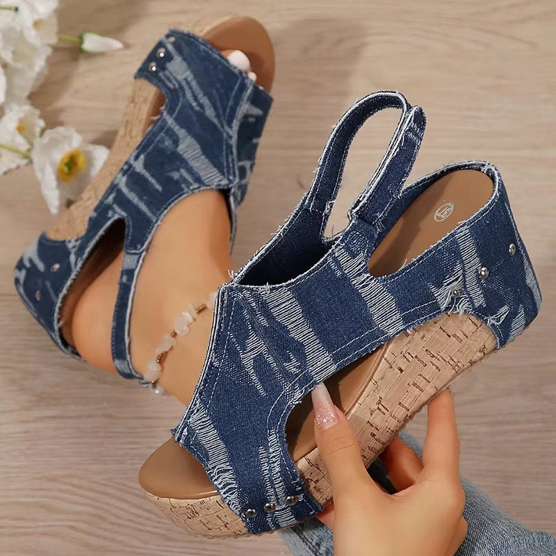Deni | Wedge Sandalen